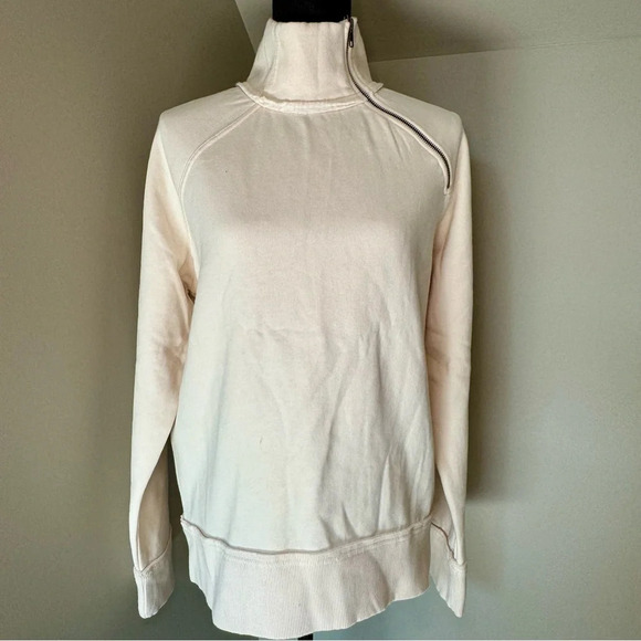 NWT We the Free Just a Game asymmetrical quarter zip size Small ivory - Picture 8 of 8